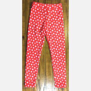 L&D Kids Red Heart Print Fleece-Lined Leggings (ALDI) – Size L